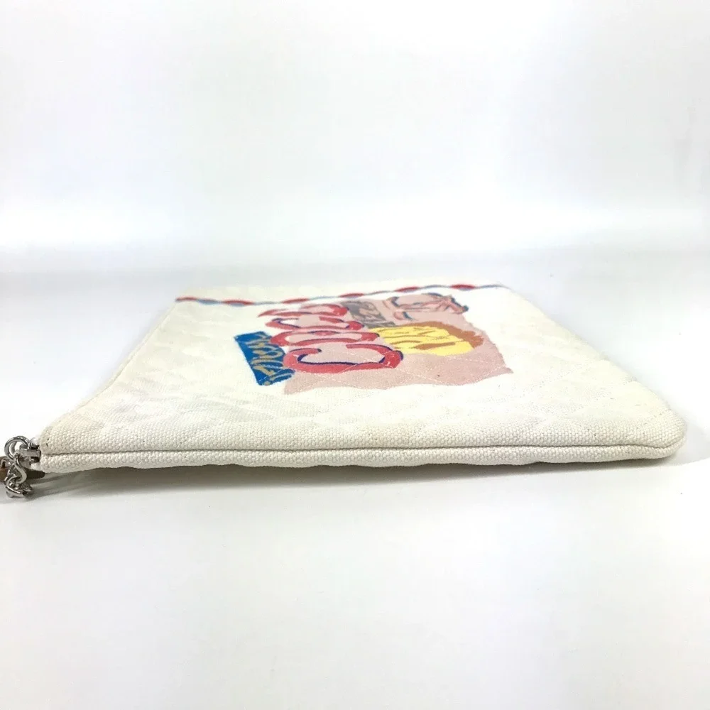 CHANEL Pink Canvas Pouch
